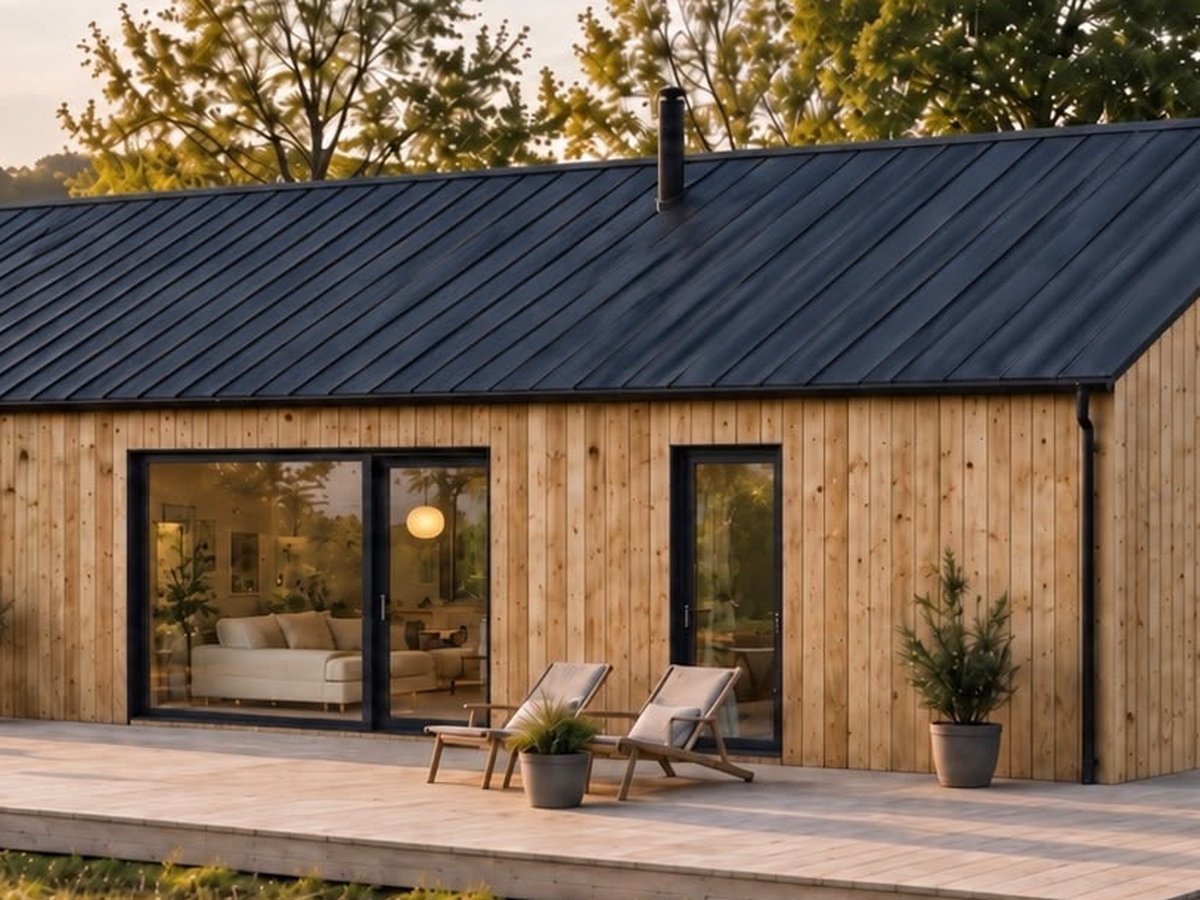 Visualisatie van Dansk Cottage met terras